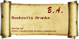 Boskovits Aranka névjegykártya