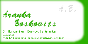 aranka boskovits business card